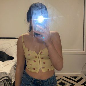 GLASSONS FLOWER CROP TOP WITH HOOKS